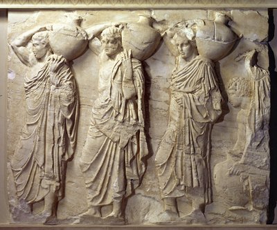 Relief Depicting Hydria Carriers from the North Frieze of the Parthenon, c.447-432 BC by Greek